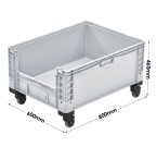 Basicline Plus (800 x 600 x 460mm) Open End Euro Picking Container With Wheels