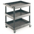 Strong Plastic Shelf Trolley with 3 Deep Tray Shelves