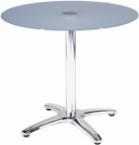 Lemon Alu-Table Round Dining Table (4-Star Base) With Glass Top