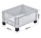 Basicline Plus (800 x 600 x 420mm) Open End Euro Picking Container With Translucent Door And Feet