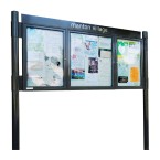 3 bay, single or double-sided, A2/6 x A4/A2, A-Multi Contemporary aluminium noticeboard,