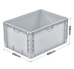 Basicline Plus (800 x 600 x 420mm) Euro Container with Hand Grips