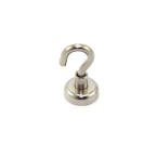 16mm dia Neodymium Clamping Magnet with M4 Hook or Eyebolt - 9.7kg Pull