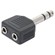 6.35mm Stereo jack plug to 2 x 3.5mm stereo plugs