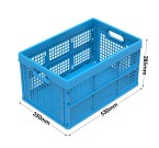 WALTHER Folding Container in Blue With Ventilated Sides And Solid Base (530 x 350 x 285mm)