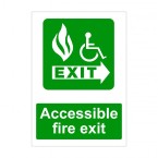 Accessible Fire Exit Right Arrow Sign