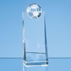 18cm Optical Crystal Football Rectangle Award