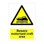 Beware Motorised Craft Area Sign