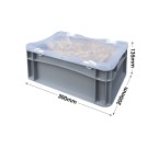 Basicline Range Euro Container Case (300 x 200 x 135mm) with Clear Lids and Hand Grips