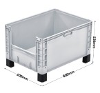 Basicline Plus (800 x 600 x 520mm) Open End Euro Picking Container With Feet
