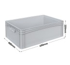 Basicline Range (600 x 400 x 220mm) Euro Container with Hand Grips