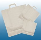 White Paper Block Bottom Carrier Bags