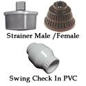 Strainers Only/In Line PVC Swing Check Valve 