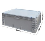 Basicline Plus Euro Container Case with Hand Grips (800 x 600 x 340mm)