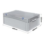 Basicline Euro Container Cases (600 x 400 x 235mm) with Hand Grips