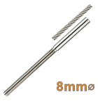 Swageless External Thread Ends 8mm rope  for On-Site Swaging (Right Hand Thread) (M12)
